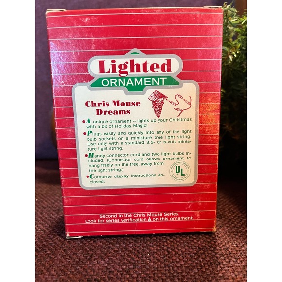 Vintage Hallmark Holiday Magic Chris Mouse Dreams 1986 - Picture 11 of 12